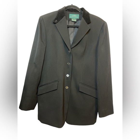 Lauren Ralph Lauren | NWT Black Wool Velvet Equestrian-style  Jacket | Size 10 - Picture 1 of 9